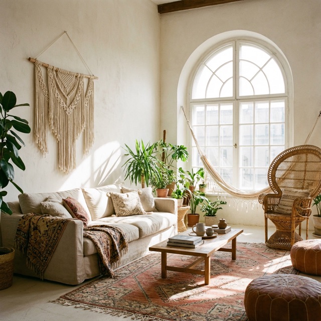 A sunlit living room